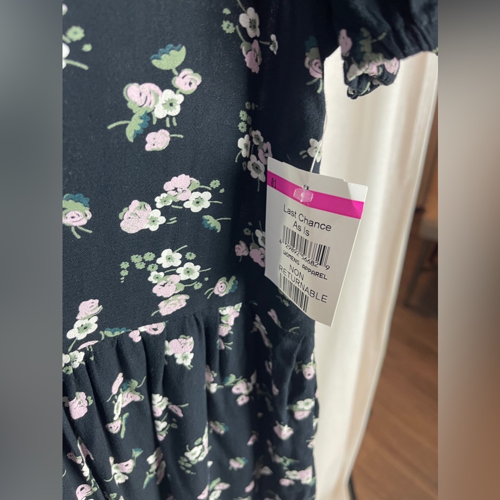 BP. Printed Black Floral Mini Dress Size XS (0-2) NWT - Picture 8 of 14